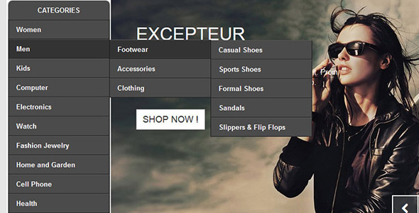 Prestashop Module :: Vertical Flyout menu