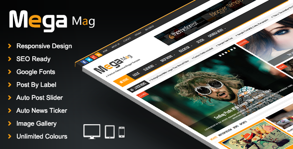 Mega Mag - Responsive Magazine Blogger Template