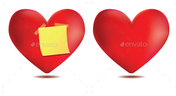 Heart with sticky note (Misc) Photo Download