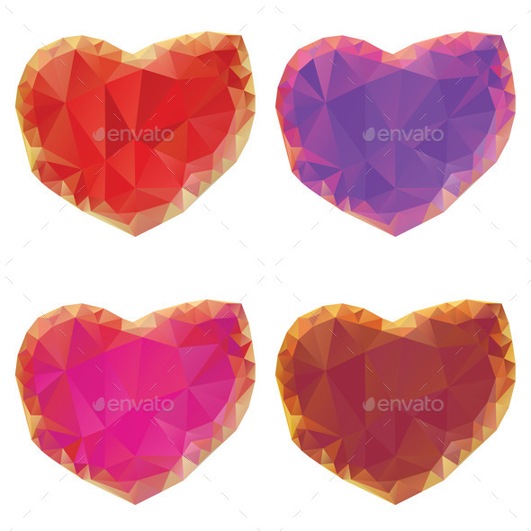 Polygonal Hearts Set (Misc) Photo Download