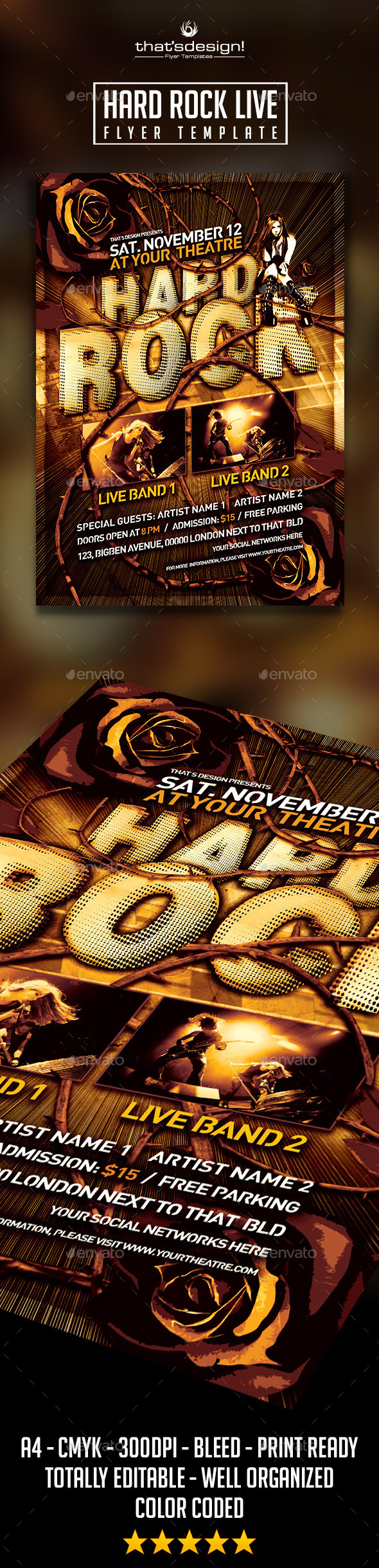 Hard Rock Flyer Template - Print Templates
