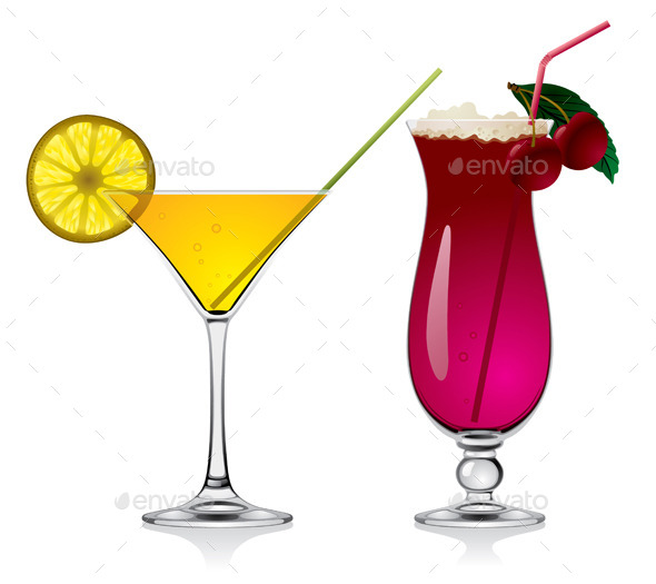 GraphicRiver Lemon and Cherry Cocktails 8980283 GraphicRiver Lemon and Cherry Cocktails 8980283