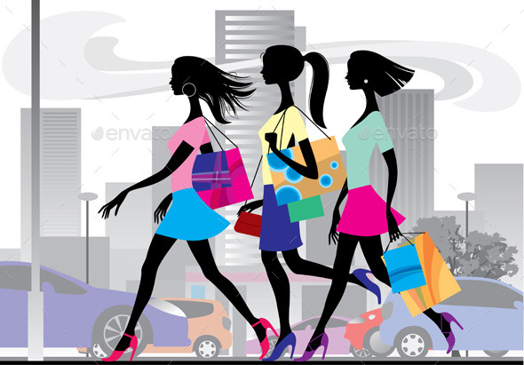 GraphicRiver Shopping Girls 8980451 GraphicRiver Shopping Girls 8980451
