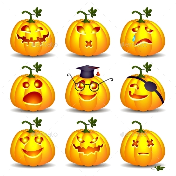 Set of Pumpkins for Halloween