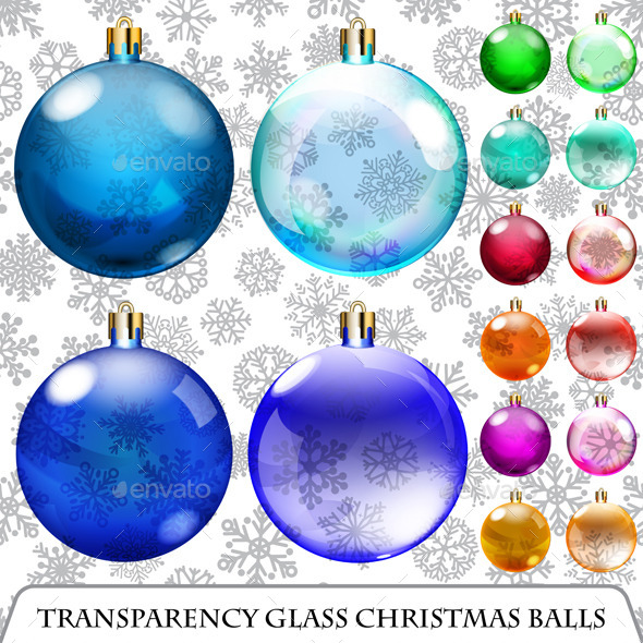 GraphicRiver Set of Transparent Christmas Balls 8983377 GraphicRiver Set of Transparent Christmas Balls 8983377