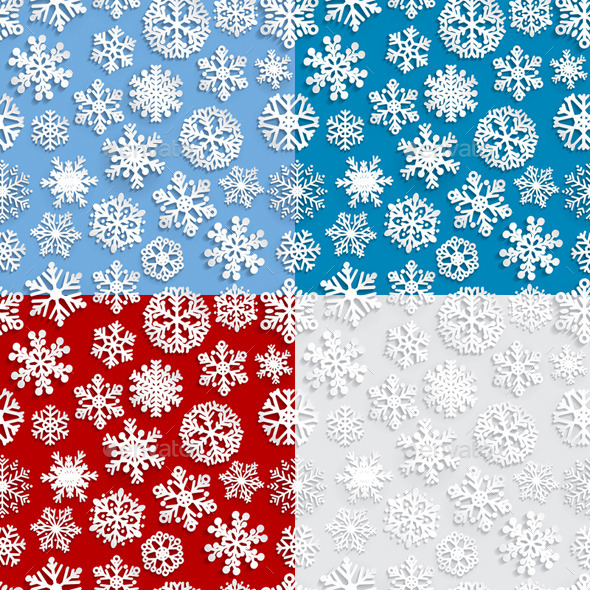 GraphicRiver Seamless Patterns of Paper Snowflakes 8570290 GraphicRiver Seamless Patterns of Paper Snowflakes 8570290