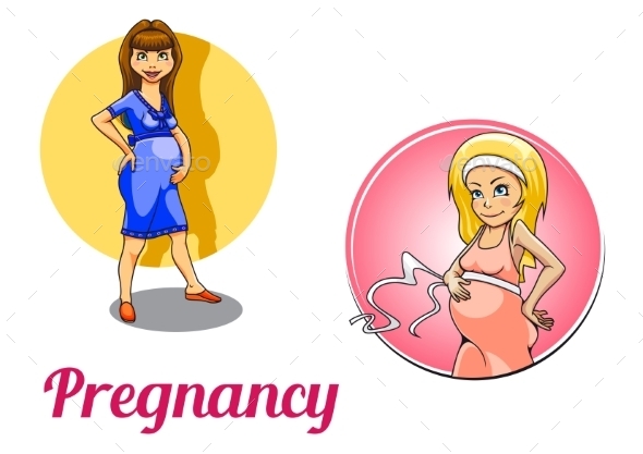 GraphicRiver Two Pregnancy Woman Characters 8983662 GraphicRiver Two Pregnancy Woman Characters 8983662