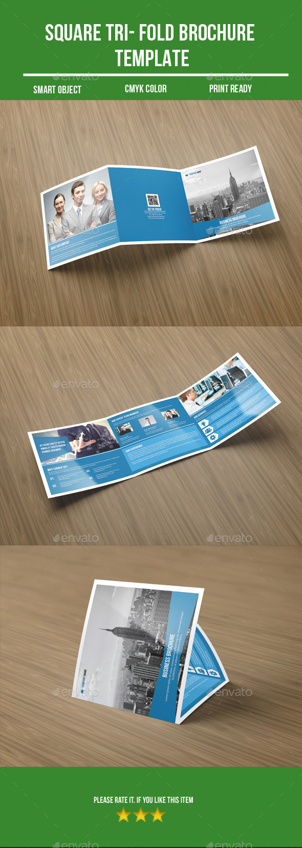 square tri-fold business brochure (Corporate)