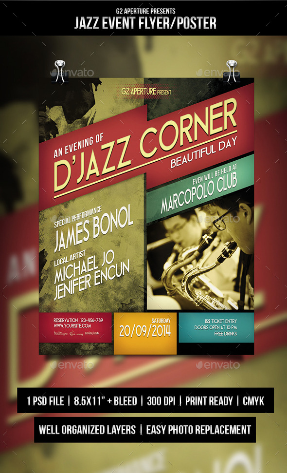 GraphicRiver Jazz Event Flyer Poster 8983939 GraphicRiver Jazz Event Flyer Poster 8983939