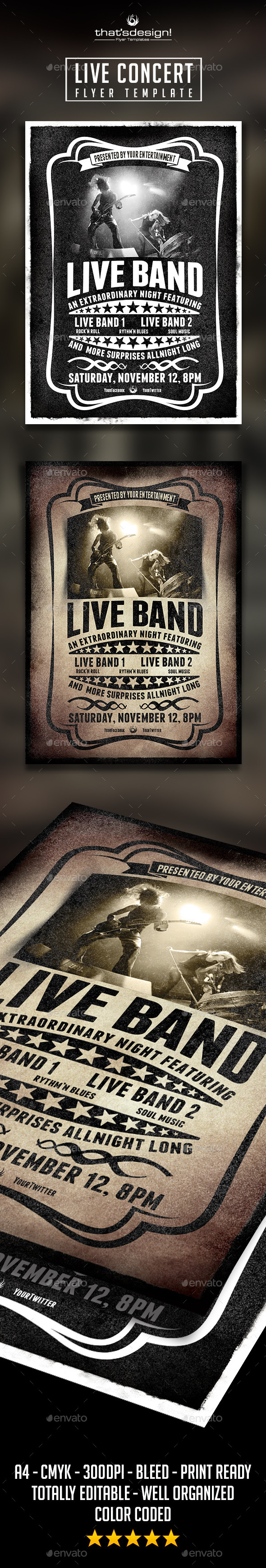 Live Concert Flyer Templates 2x1 - Concerts Events
