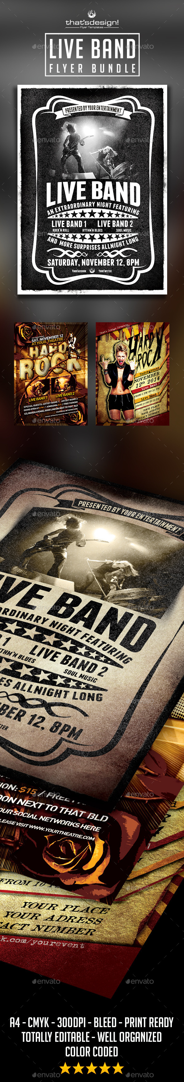 Live Band Flyer Bundle - Concerts Events