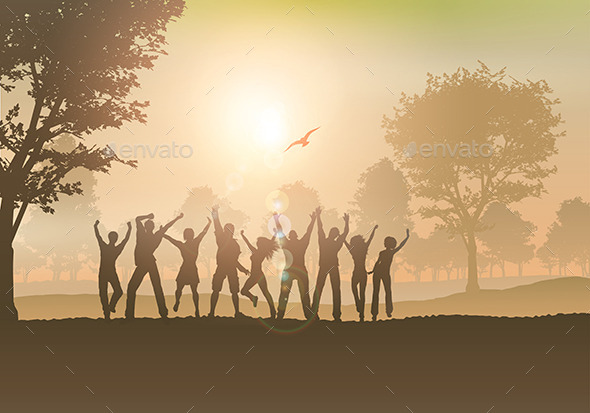 GraphicRiver People Dancing in the Countryside 8987871 GraphicRiver People Dancing in the Countryside 8987871