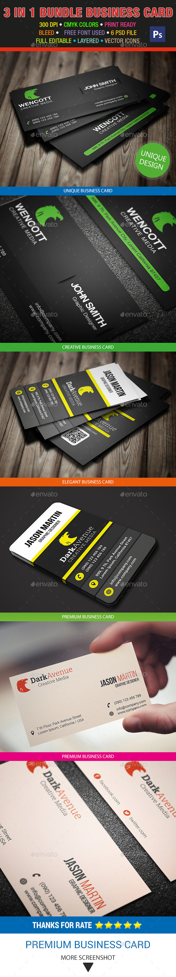 GraphicRiver 3 in 1 Creative Business Card Bundle 21 8987875 GraphicRiver 3 in 1 Creative Business Card Bundle 21 8987875