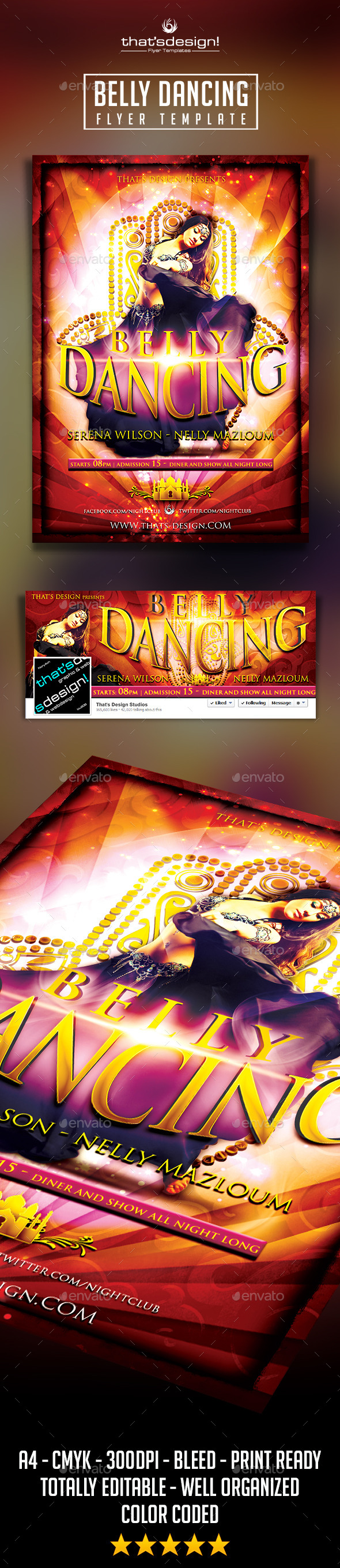 Belly Dancing Flyer Template - Clubs & Parties Events