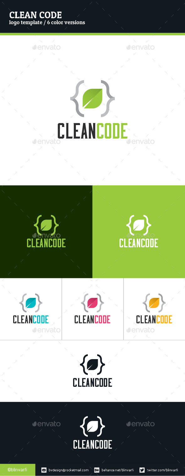 GraphicRiver Clean Code Logo Template 8988195 GraphicRiver Clean Code Logo Template 8988195