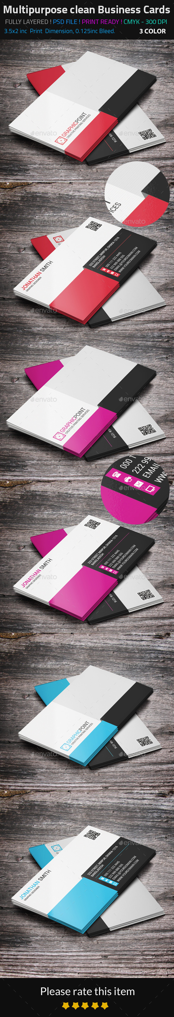 GraphicRiver Multipurpose Clean Business Cards 8988218 GraphicRiver Multipurpose Clean Business Cards 8988218
