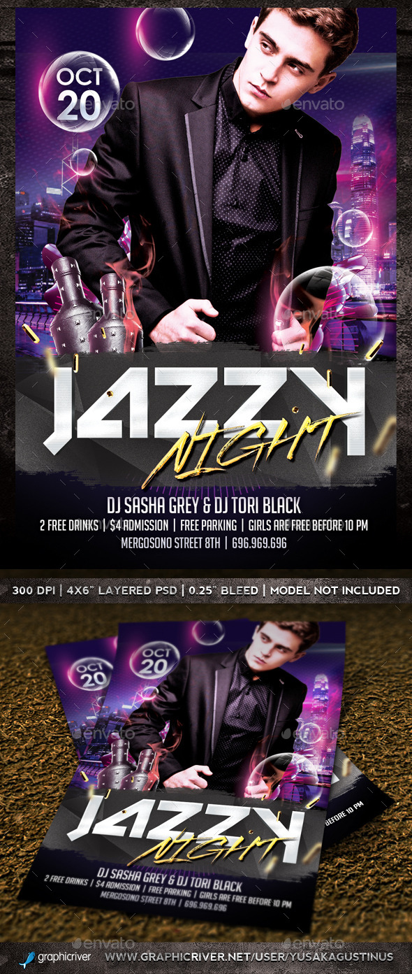 GraphicRiver Jazzy Night Flyer 8988709 GraphicRiver Jazzy Night Flyer 8988709