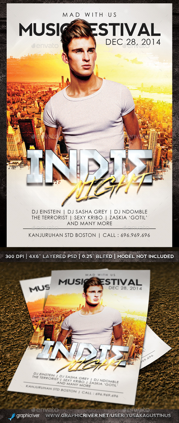 GraphicRiver Indie Night Flyer 8988759 GraphicRiver Indie Night Flyer 8988759