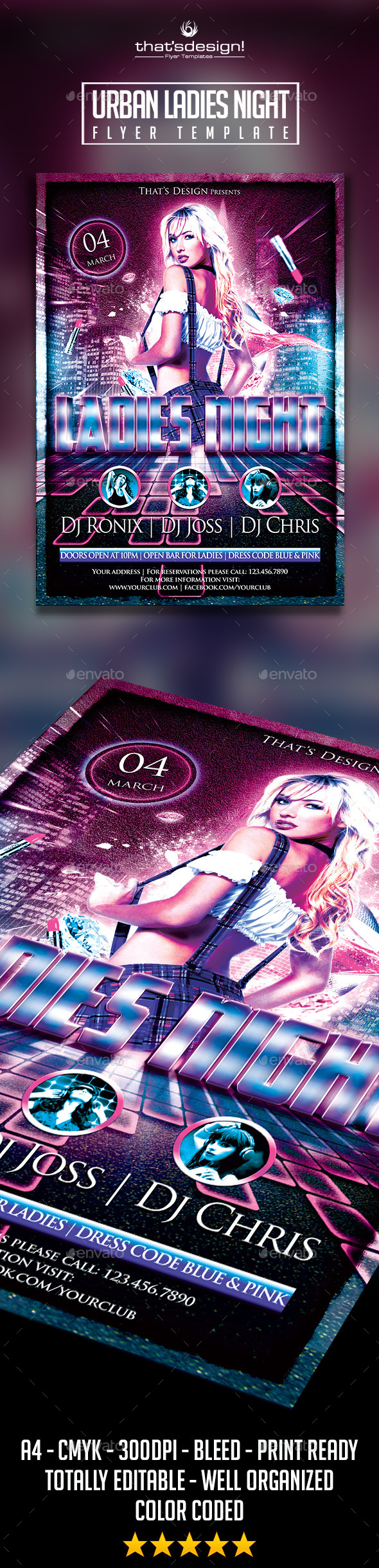Urban Ladies Night Flyer Template - Print Templates