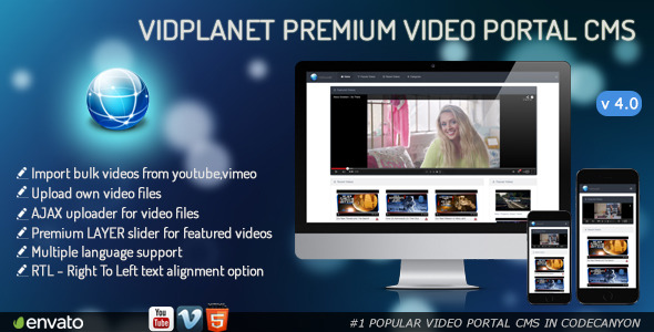 Vidplanet Premium Video Portal Cms - CodeCanyon Item for Sale