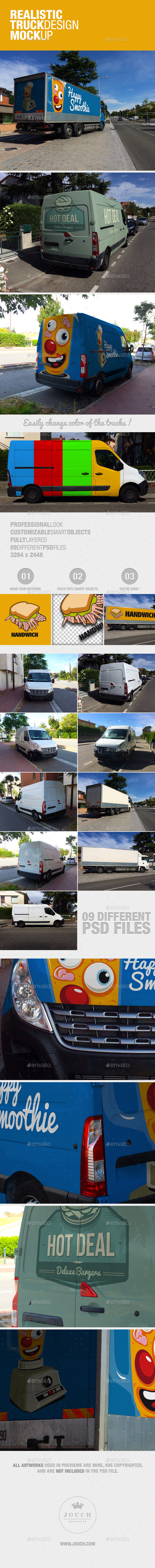 GraphicRiver Realistic Truck Design Mockups 8988967 GraphicRiver Realistic Truck Design Mockups 8988967