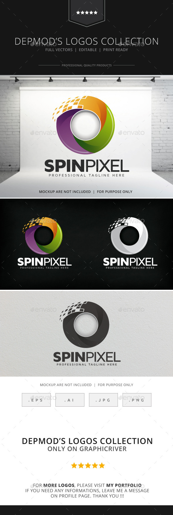 Spin Pixel Logo (Abstract)