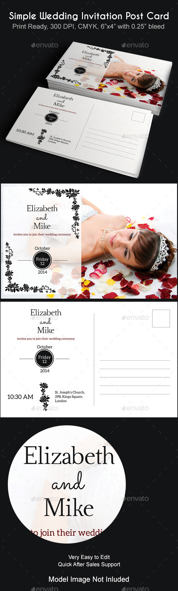 GraphicRiver Simple Wedding Invitation Post Card 8989177 GraphicRiver Simple Wedding Invitation Post Card 8989177