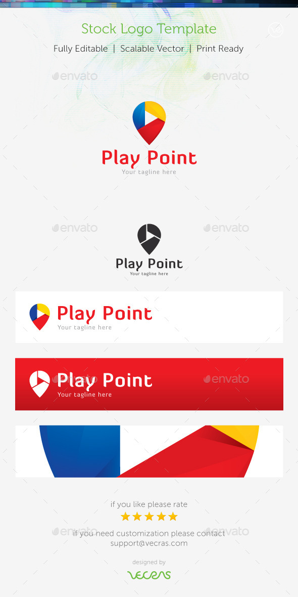 Play Point Stock Logo Template (Symbols)