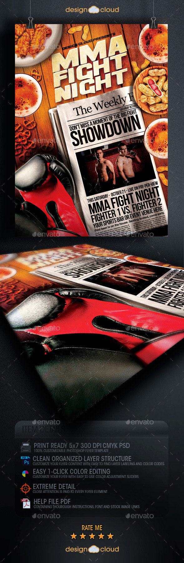GraphicRiver MMA Fight Night Headliner Flyer Template 8989443 GraphicRiver MMA Fight Night Headliner Flyer Template 8989443