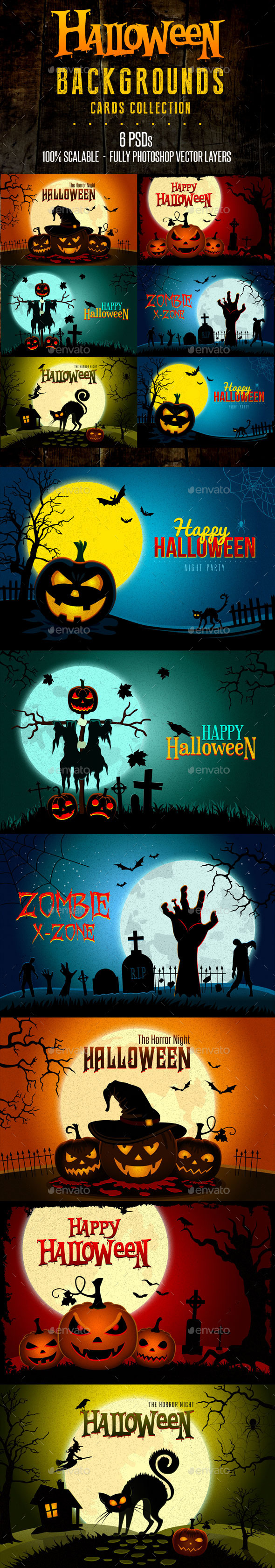 GraphicRiver Halloween Landscapes Backgrounds Cards 8989460 GraphicRiver Halloween Landscapes Backgrounds Cards 8989460
