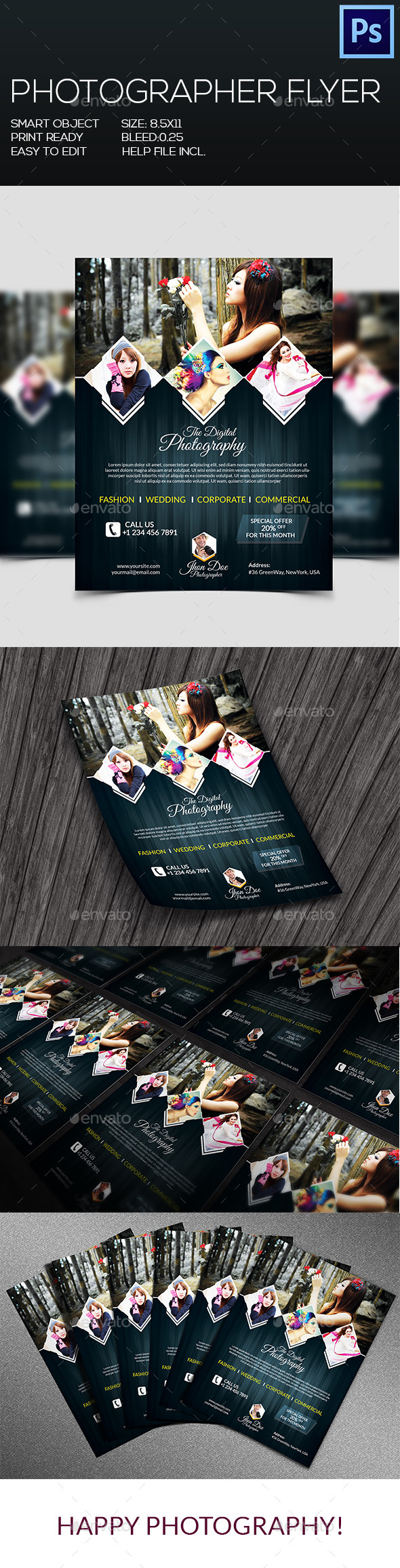 GraphicRiver Photographer Flyer V-2 8989608 GraphicRiver Photographer Flyer V-2 8989608