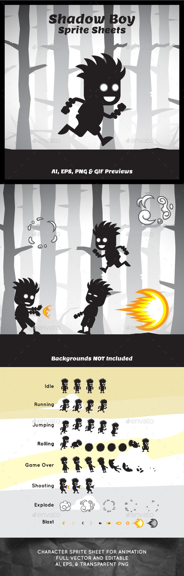 Shadow Boy Game Character Sprite Sheets Shadow Boy Game Character Sprite Sheets