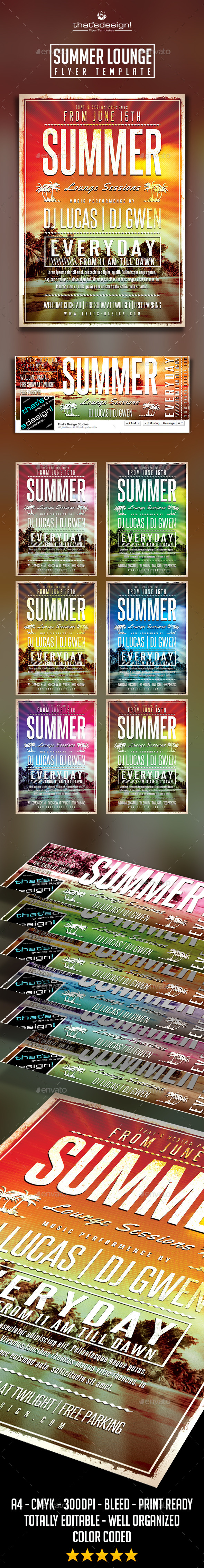 Summer Lounge Flyer Template V2 Summer Lounge Flyer Template V2
