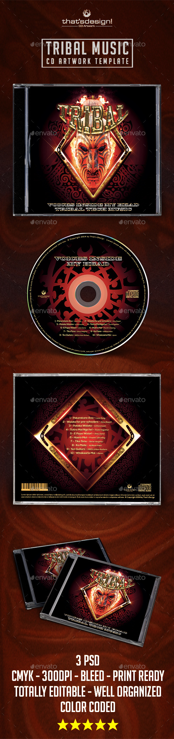 Tribal Music CD Artwork Template Tribal Music CD Artwork Template
