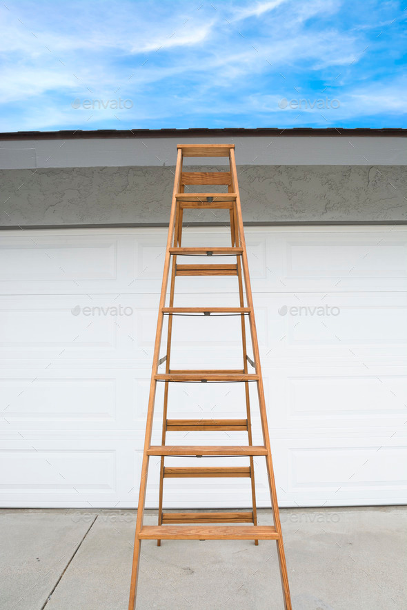 Ladder in front of house
