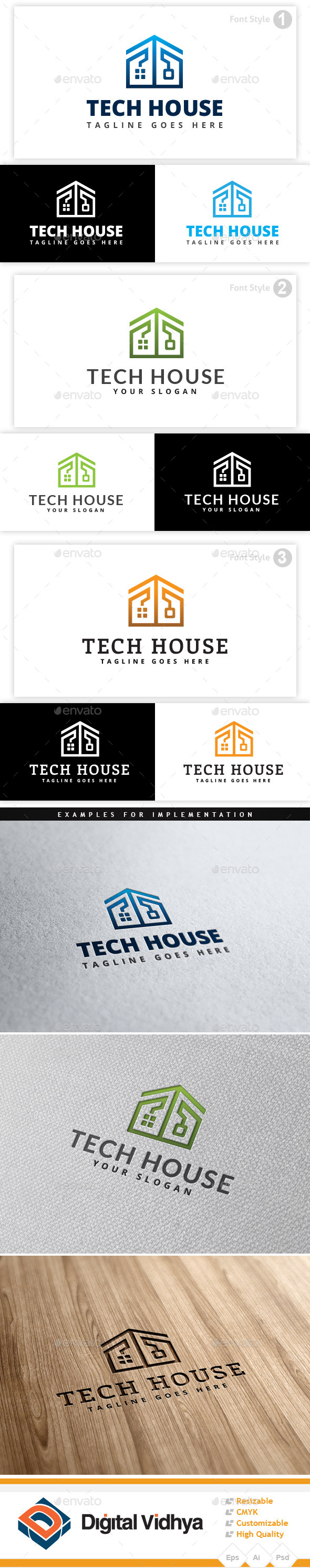 GraphicRiver Tech & House Logo 8996752 GraphicRiver Tech & House Logo 8996752
