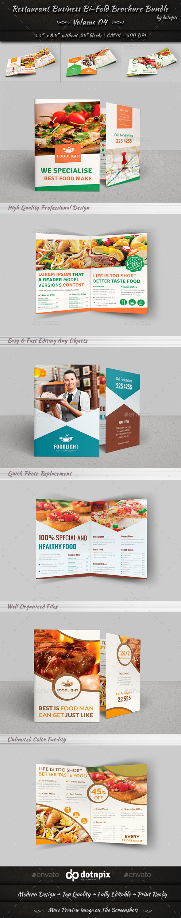 GraphicRiver Restaurant Business Bi-Fold Brochure Bundle v4 8997632 GraphicRiver Restaurant Business Bi-Fold Brochure Bundle v4 8997632