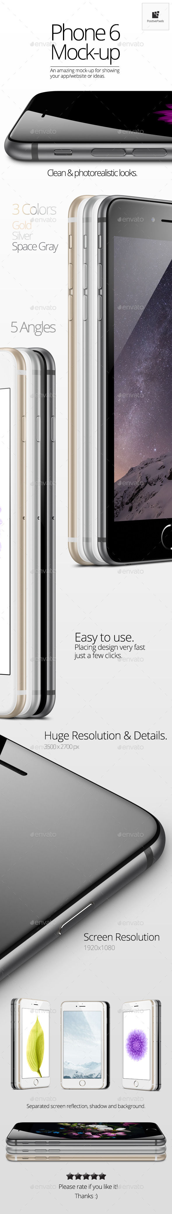 GraphicRiver Phone 6 Mock-Up 8998141 GraphicRiver Phone 6 Mock-Up 8998141