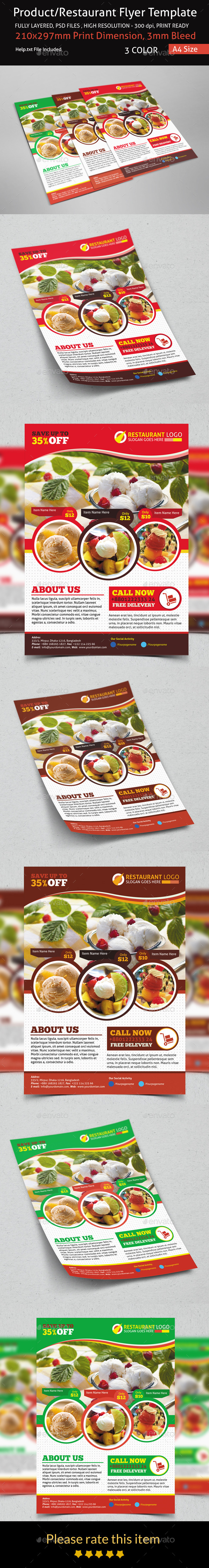 GraphicRiver Product Restaurant Flyer Template 8998348 GraphicRiver Product Restaurant Flyer Template 8998348