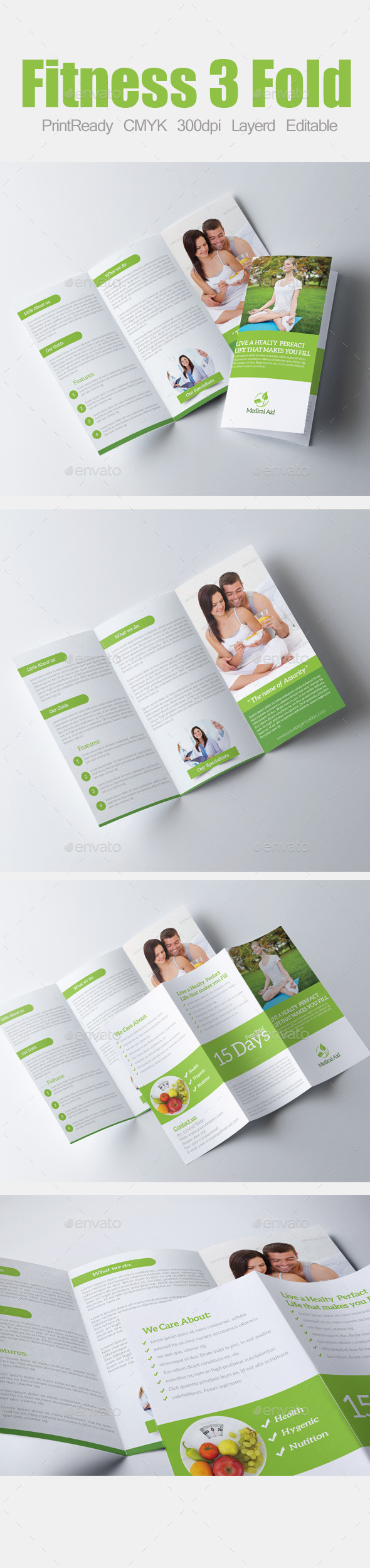 Tri Fold Fitness and Health Care Brochure