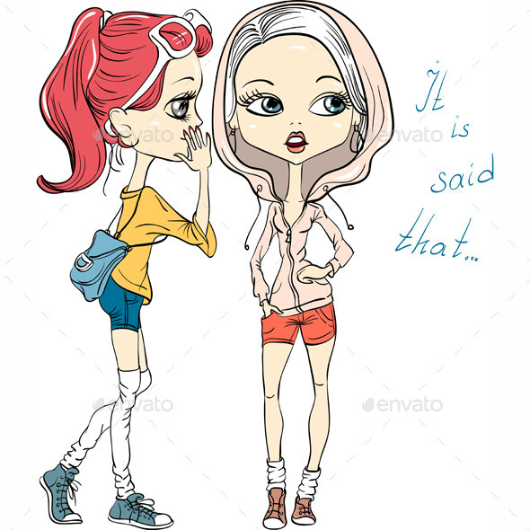GraphicRiver Hipster Fashion Girls Chatting 8998860 GraphicRiver Hipster Fashion Girls Chatting 8998860