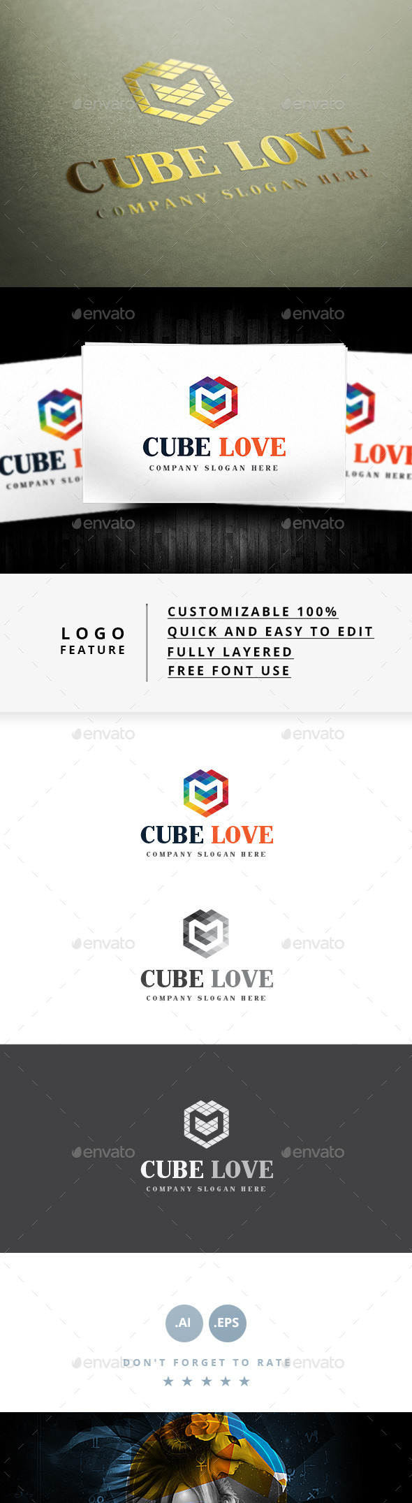 Cube Love Logo (Logo Templates)