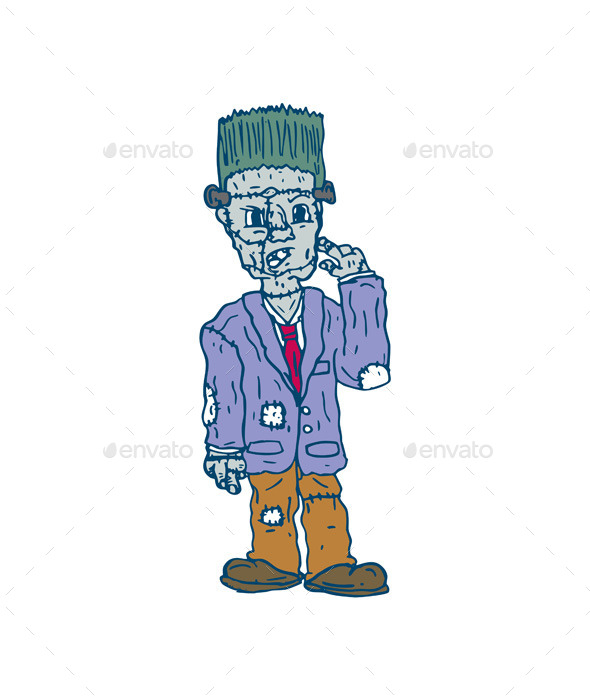 GraphicRiver Frankenstein Monster Standing Cartoon 9001128 GraphicRiver Frankenstein Monster Standing Cartoon 9001128