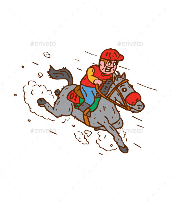 GraphicRiver Jockey Horse Racing Cartoon 9001152 GraphicRiver Jockey Horse Racing Cartoon 9001152