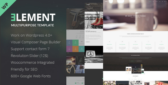 Description Element – is clean Multipurpose WP Theme and ecommerce theme. It is great, professional and easy to use. You can use it for, business, Photo S
