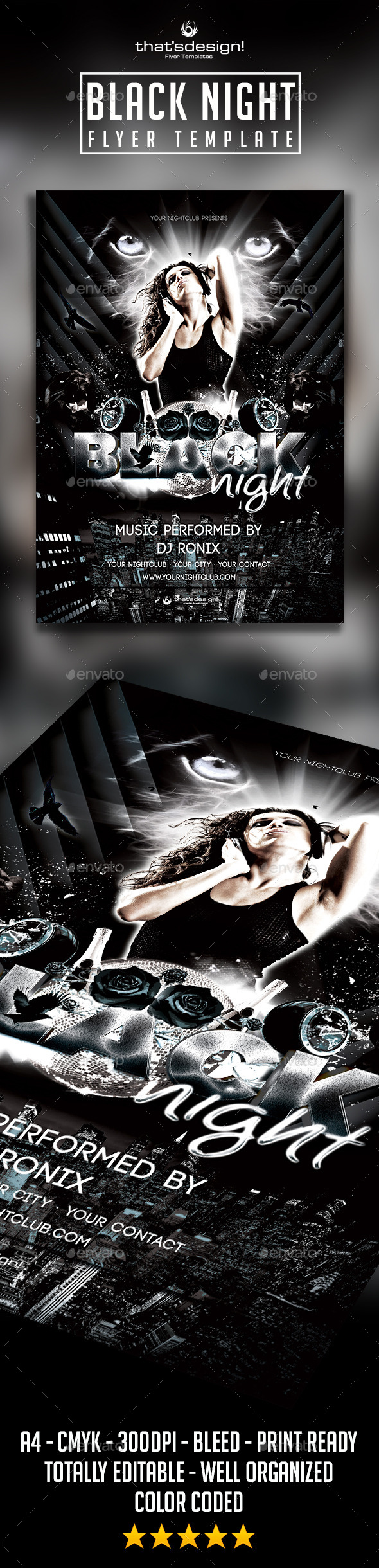 Black Night Party Flyer Template Black Night Party Flyer Template