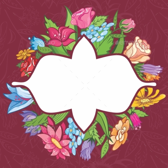 GraphicRiver Vector Bright Flower Frame 9002799 GraphicRiver Vector Bright Flower Frame 9002799