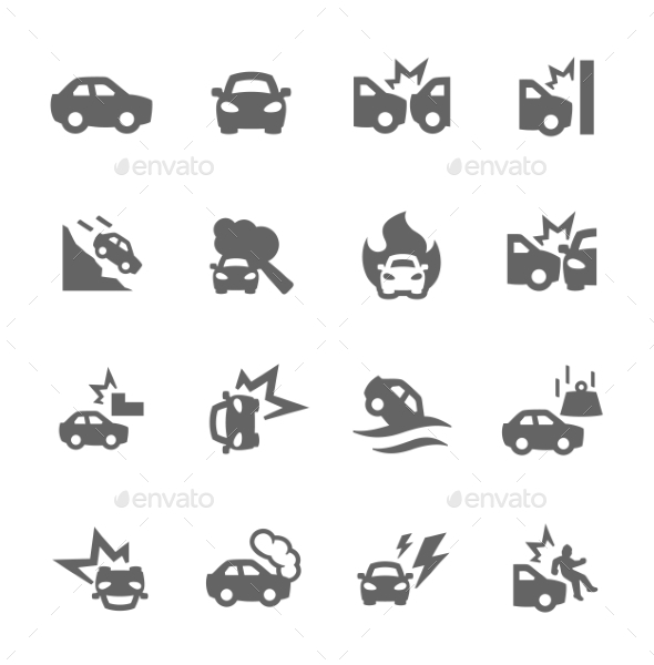 GraphicRiver Car Crashes Icons 9008661 GraphicRiver Car Crashes Icons 9008661