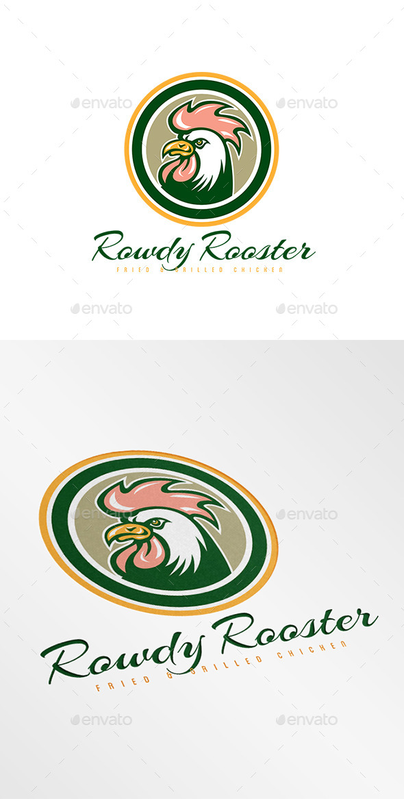 Rowdy Rooster Fried Chicken Logo (Animals)