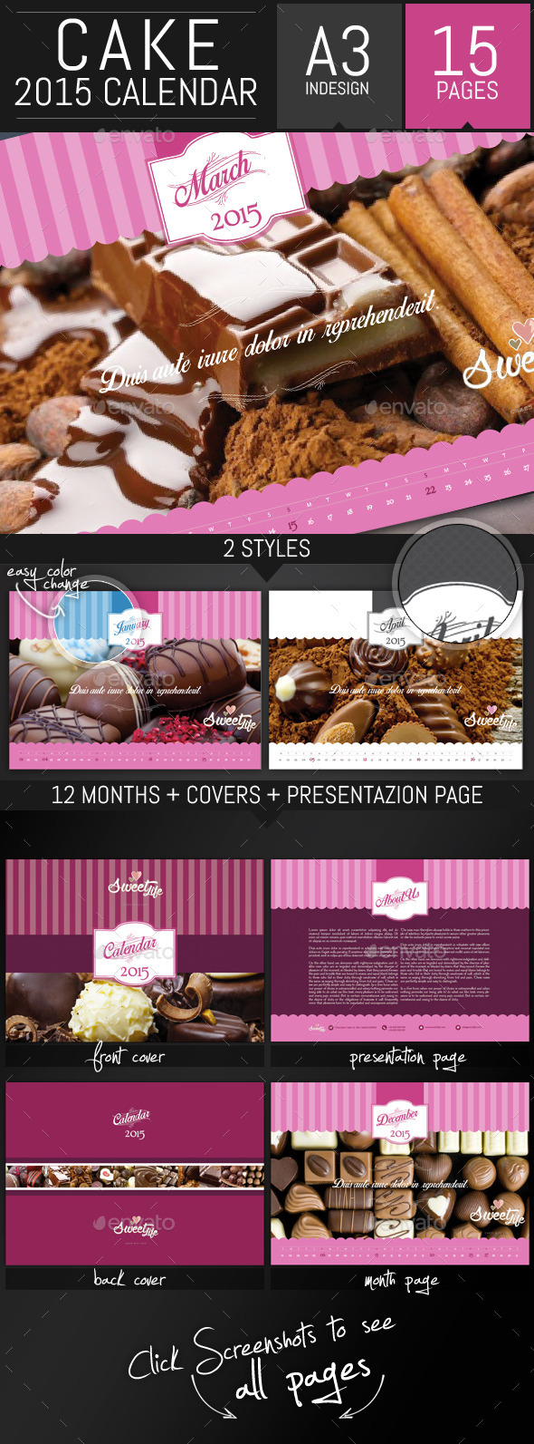 GraphicRiver Vintage Cake 2015 Horizontal Calendar Template 9009276 GraphicRiver Vintage Cake 2015 Horizontal Calendar Template 9009276